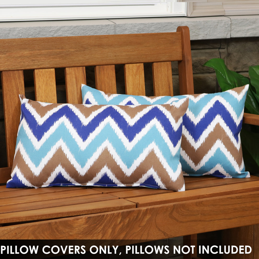 Sunnydaze Lumbar Throw Pillow Cover - 20 in - Chevron Bliss - Set of 2 Image 6