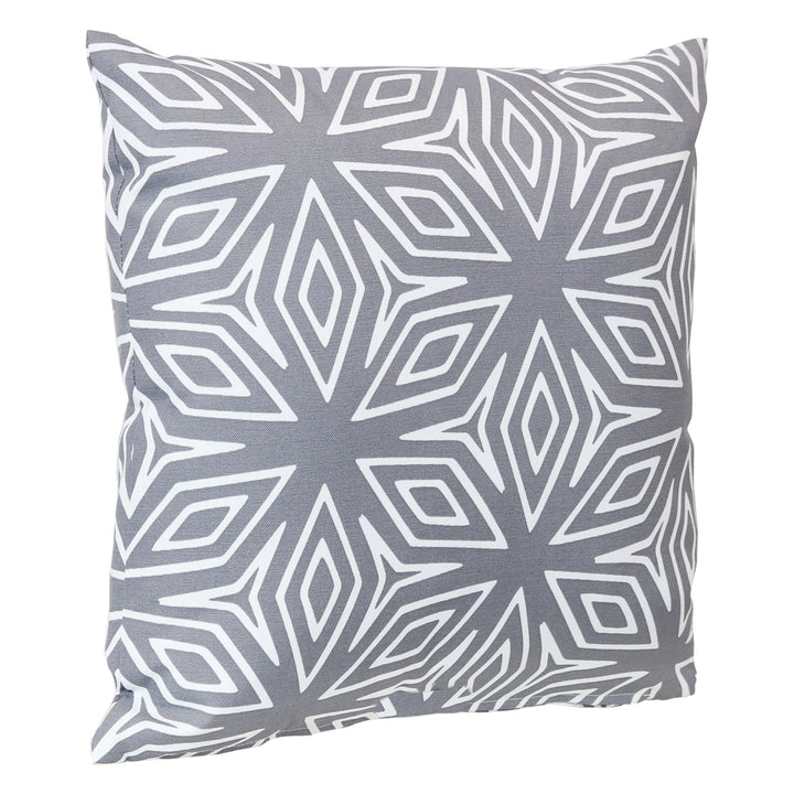 2 Pack Indoor Outdoor Throw Pillows Gray Geometric Patio Backyard 17x17 Image 6