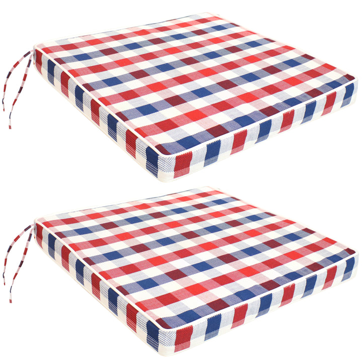 Sunnydaze Outdoor Square Seat Cushion - 17 in - Americano - Set of 2 Image 1