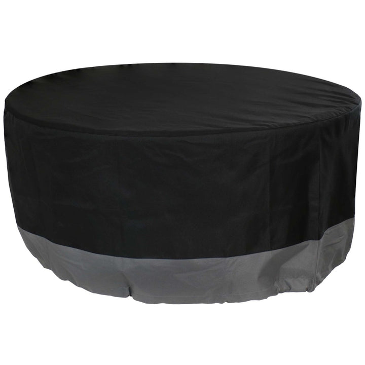 Sunnydaze 30 in 2-Tone Polyester Round Outdoor Fire Pit Cover - Gray/Black Image 1