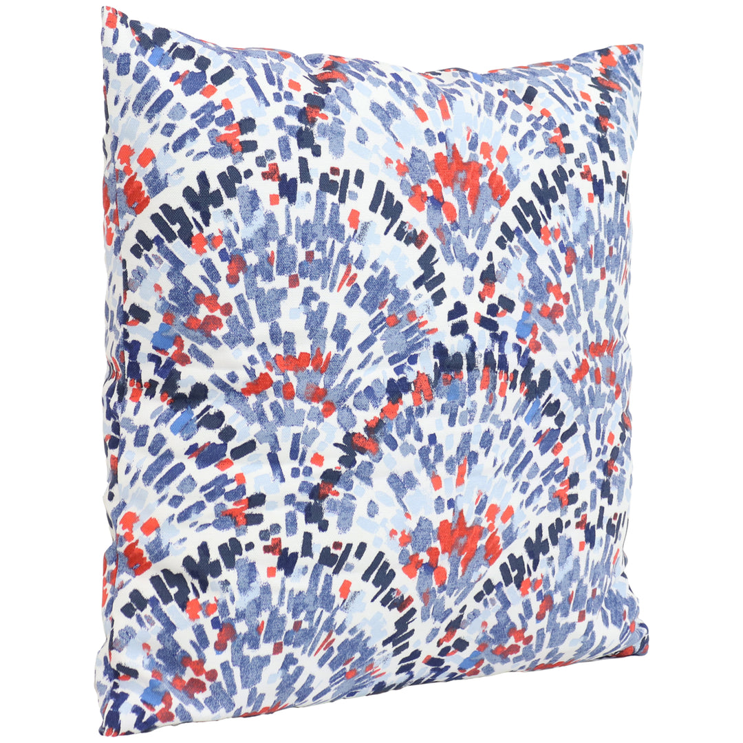 Sunnydaze 2 Outdoor Decorative Throw Pillows - 17 x 17-Inch - Abstract Red/Blue Image 6