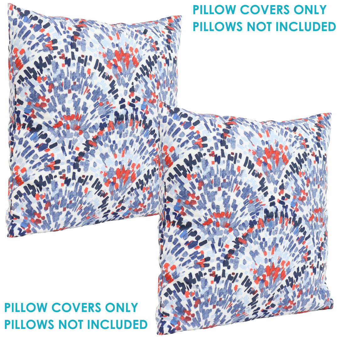 Sunnydaze Square Throw Pillow Cover - 17 in - Abstract Red/Blue - Set of 2 Image 5