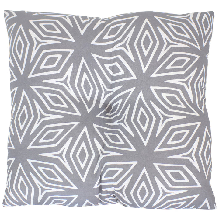 2 Pack Indoor Outdoor Tufted Throw Pillows Gray Geometric Patio Backyard 19x19 Image 7