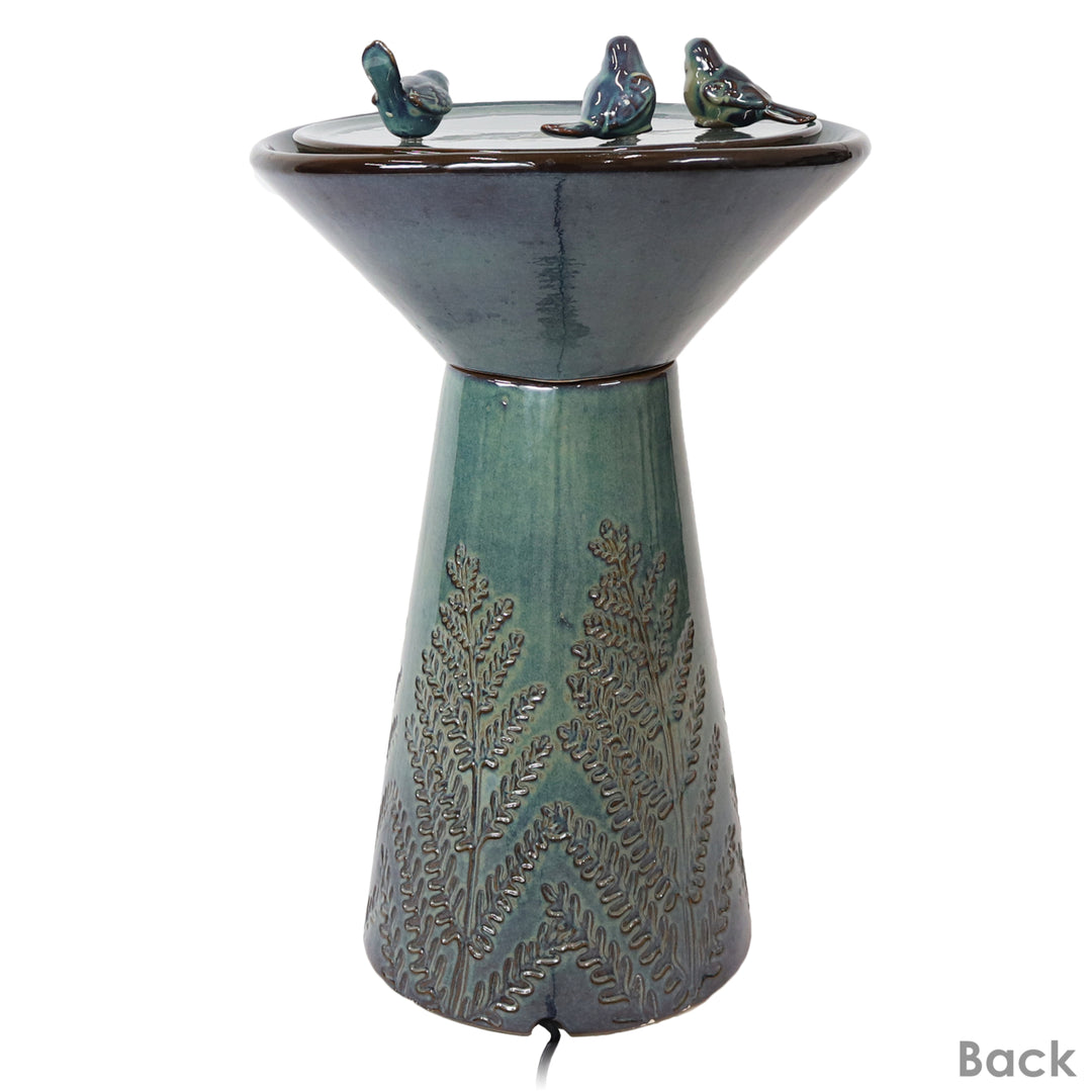 Sunnydaze Gathering Birds Ceramic Outdoor Fountain with LED Lights - 28 in Image 8