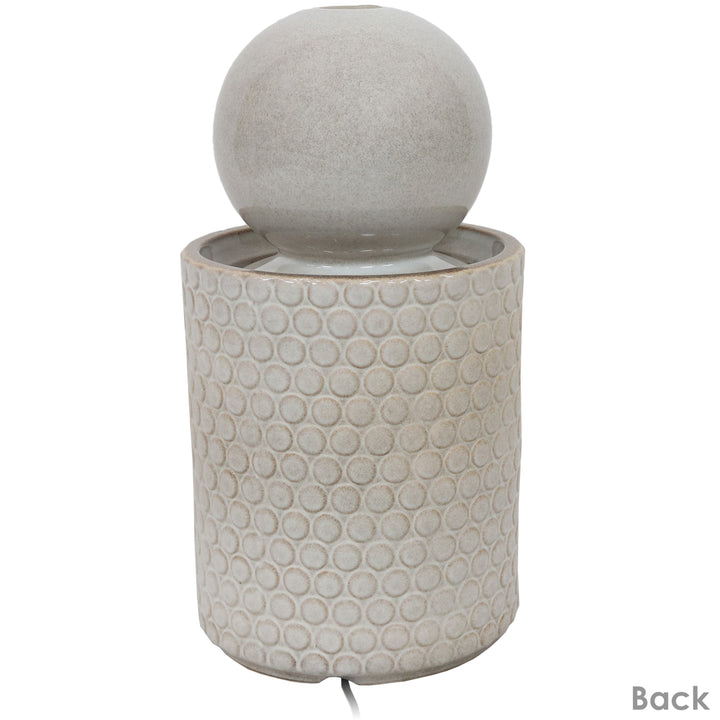 Sunnydaze Modern Orb on Circle Ceramic Fountain with LED Lights - 23.5 in Image 8