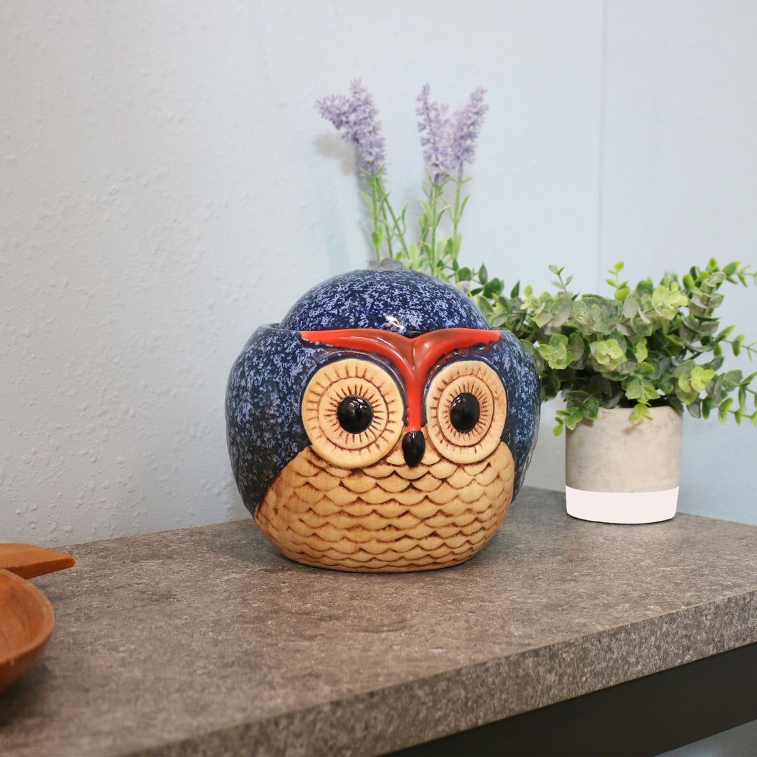 Sunnydaze Owl Ceramic Indoor Water Fountain - 6 in Image 4