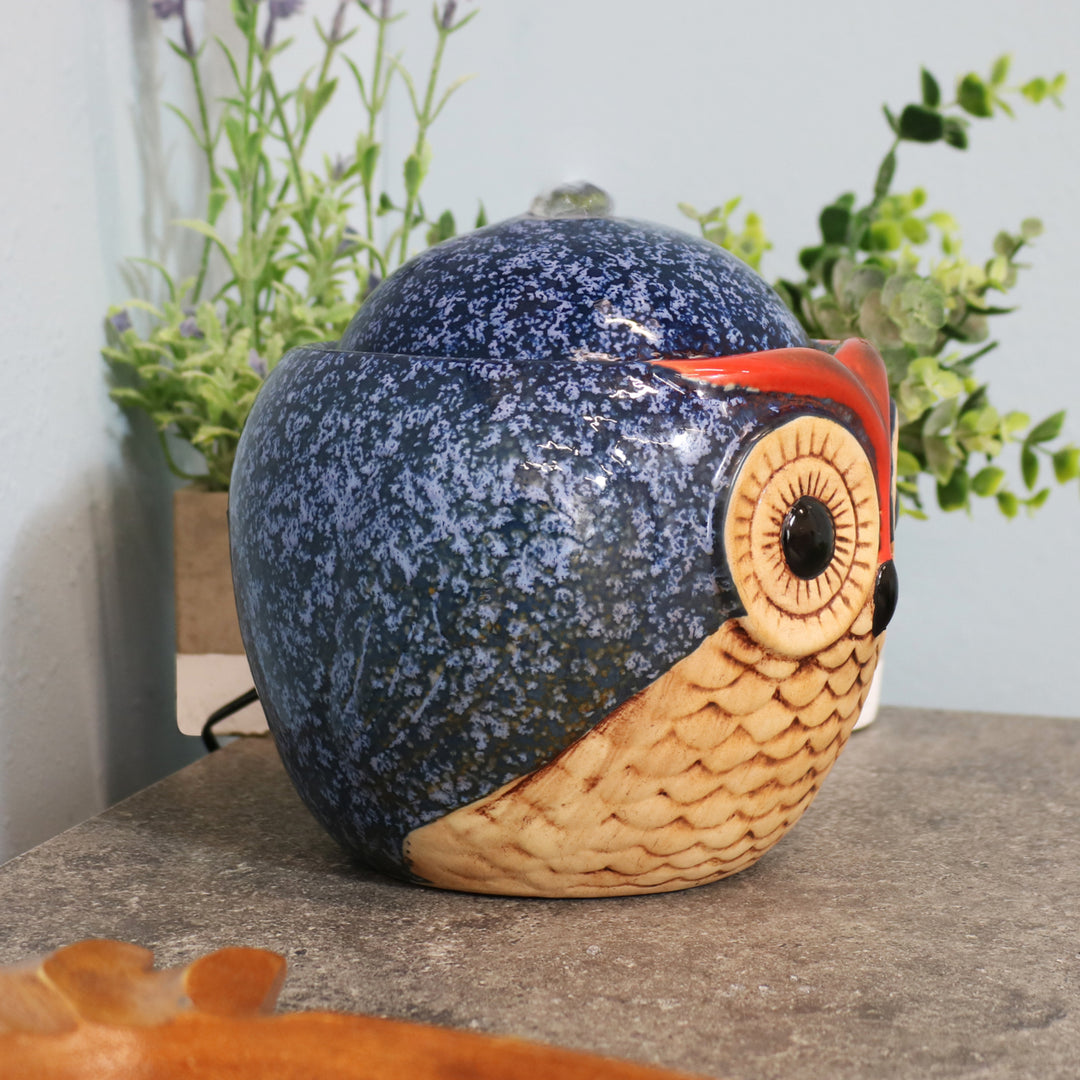 Sunnydaze Owl Ceramic Indoor Water Fountain - 6 in Image 7