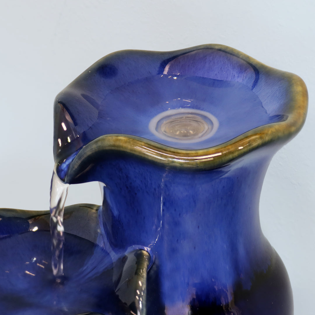 Sunnydaze Tiered Blue Pitchers Ceramic Indoor Water Fountain - 11 in Image 10