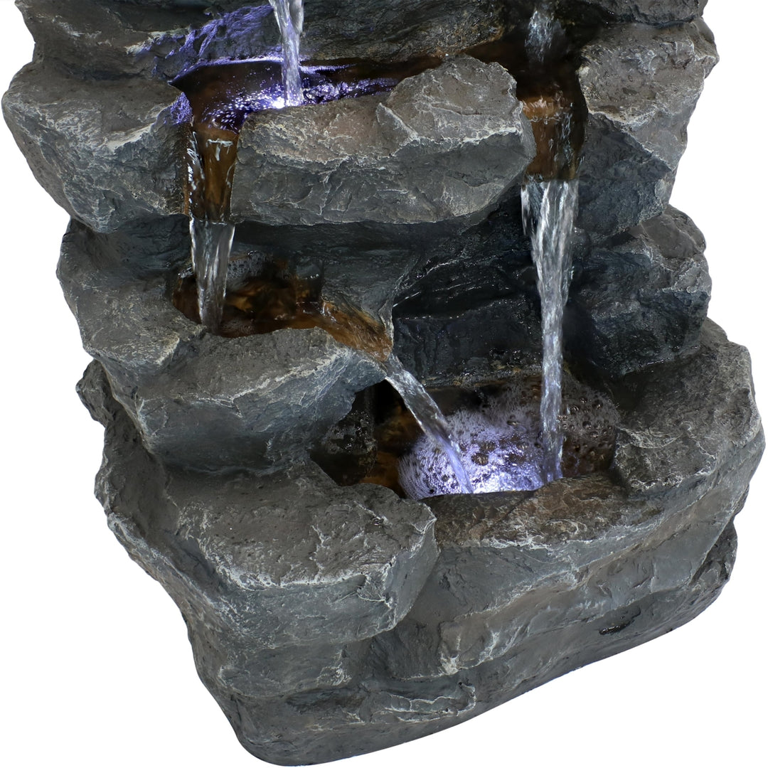 Sunnydaze Polyresin Grotto Falls Water Fountain with LED Lights - 24 in Image 10