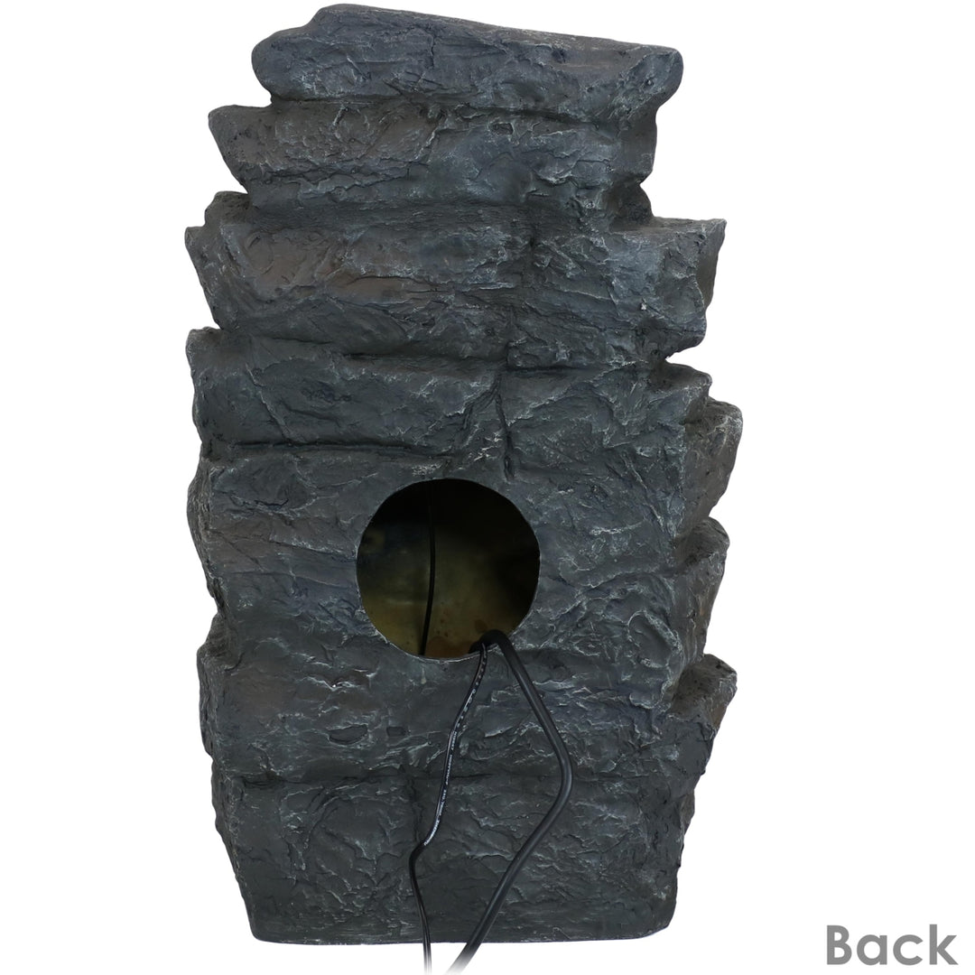 Sunnydaze Polyresin Grotto Falls Water Fountain with LED Lights - 24 in Image 9