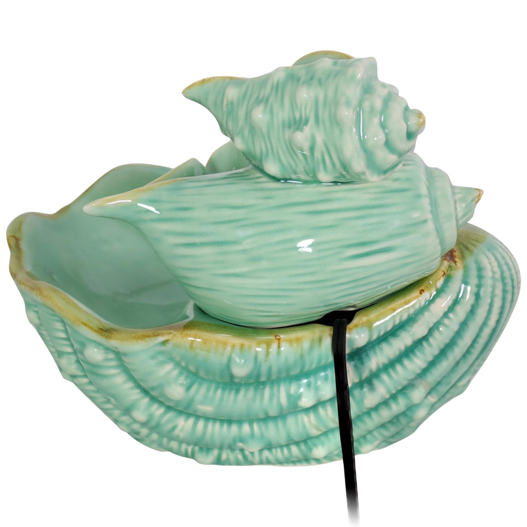 Sunnydaze Stacked Tiered Seashells Ceramic Indoor Water Fountain - 7 in Image 8