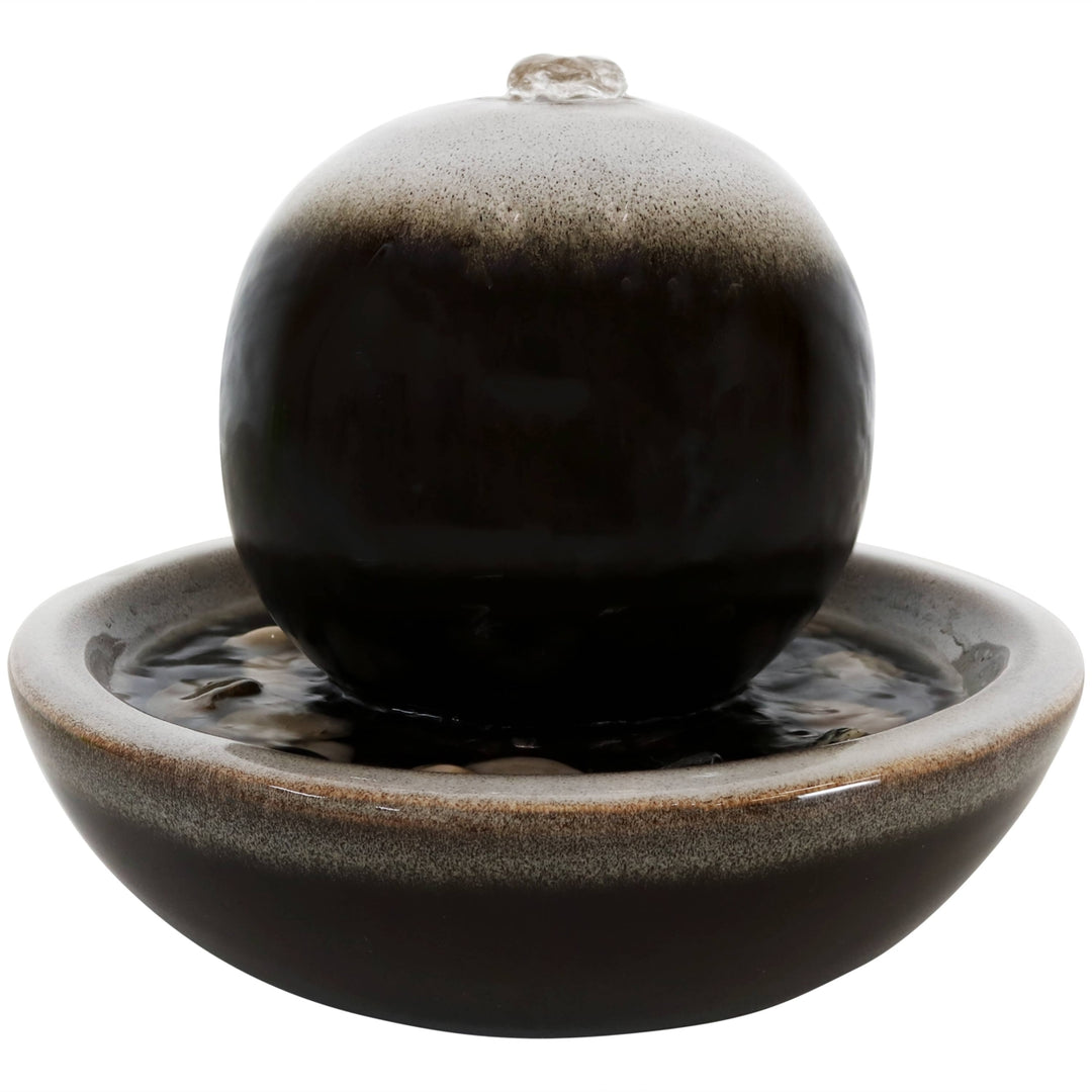 Sunnydaze Modern Orb Ceramic Indoor Water Fountain - 7 in Image 1