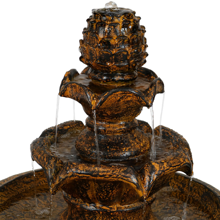 Sunnydaze Ornate Elegance Outdoor Solar Fountain with Battery - Rustic Image 5