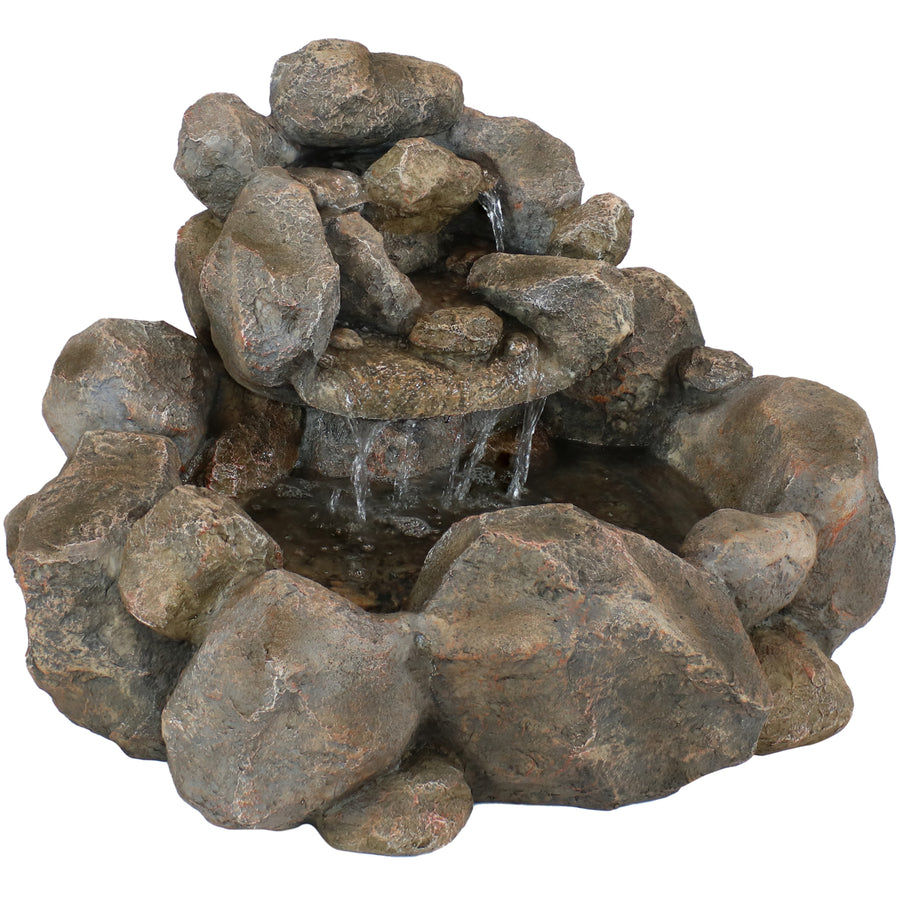 Sunnydaze Electric Resin Rocky Ravine Outdoor Water Fountain - 18 in Image 1