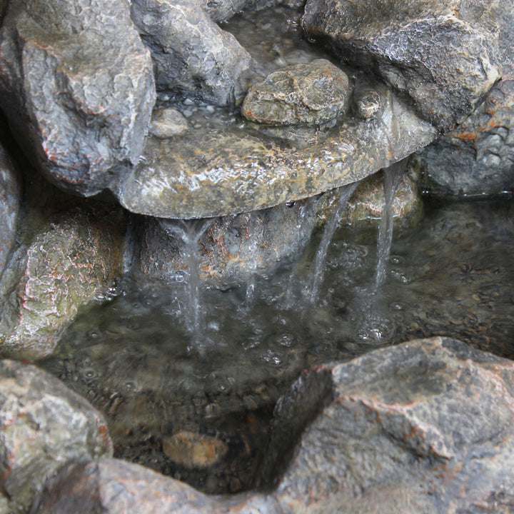 Sunnydaze Electric Resin Rocky Ravine Outdoor Water Fountain - 18 in Image 7