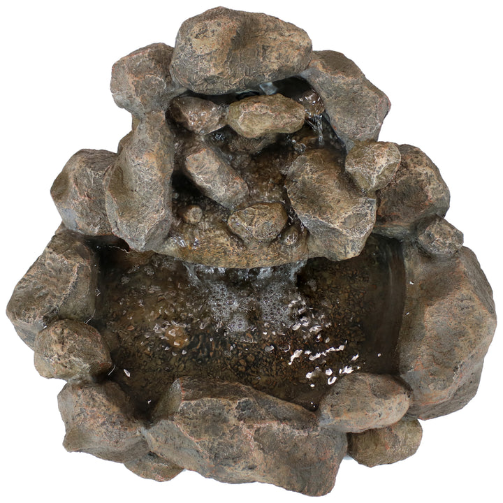 Sunnydaze Electric Resin Rocky Ravine Outdoor Water Fountain - 18 in Image 8