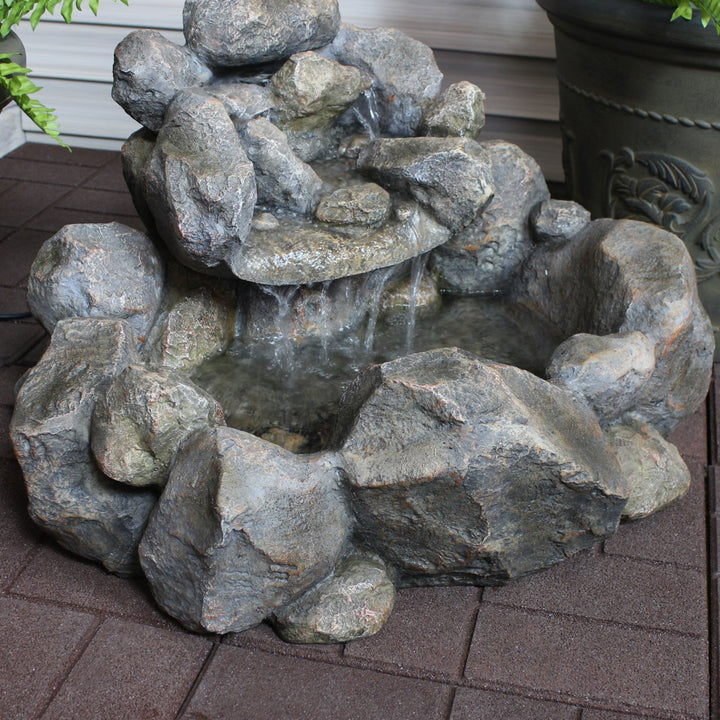 Sunnydaze Electric Resin Rocky Ravine Outdoor Water Fountain - 18 in Image 10