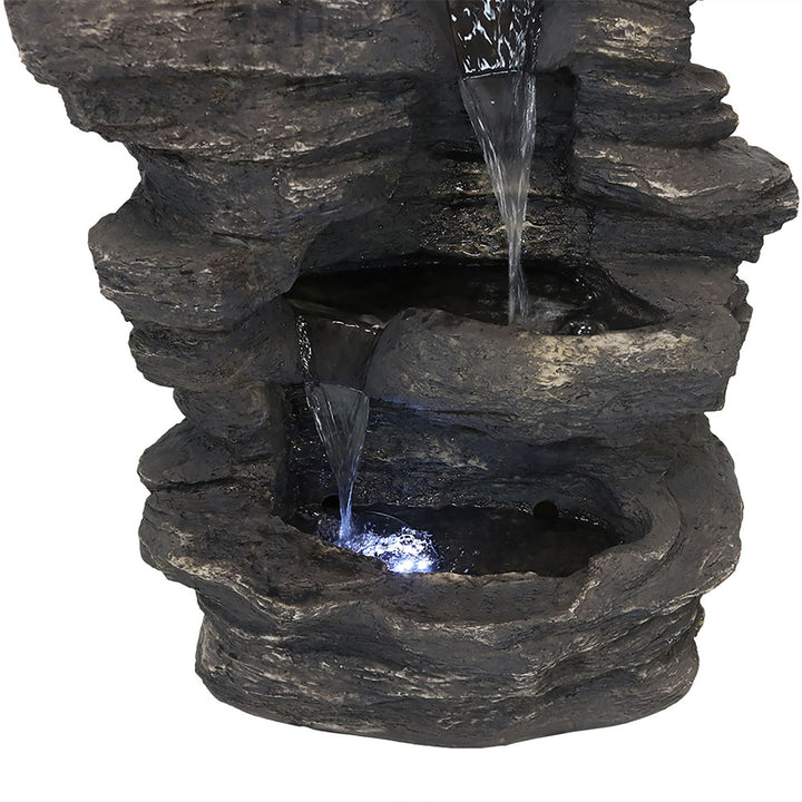 Sunnydaze Rock Falls Electric Waterfall Fountain with LED Lights - 39 in Image 9