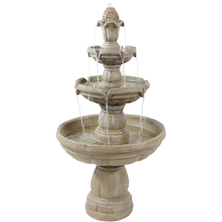 Sunnydaze Fiberglass Outdoor 3-Tier Water Fountain Image 1