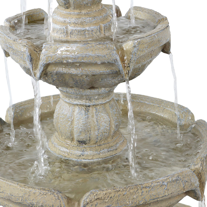 Sunnydaze Fiberglass Outdoor 3-Tier Water Fountain Image 5