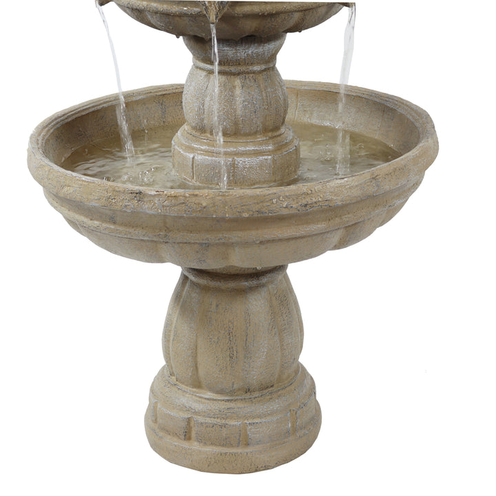 Sunnydaze Fiberglass Outdoor 3-Tier Water Fountain Image 8