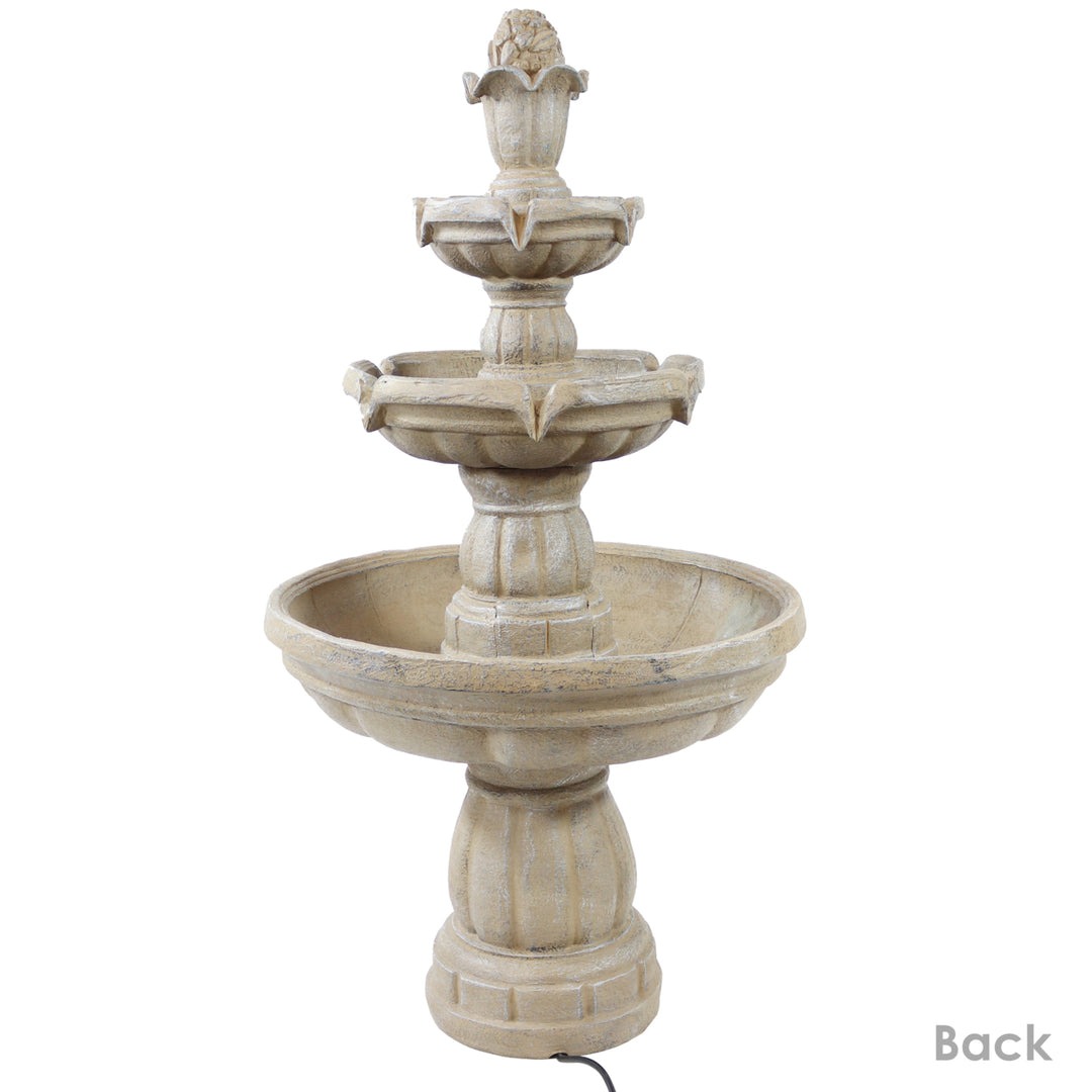 Sunnydaze Fiberglass Outdoor 3-Tier Water Fountain Image 10