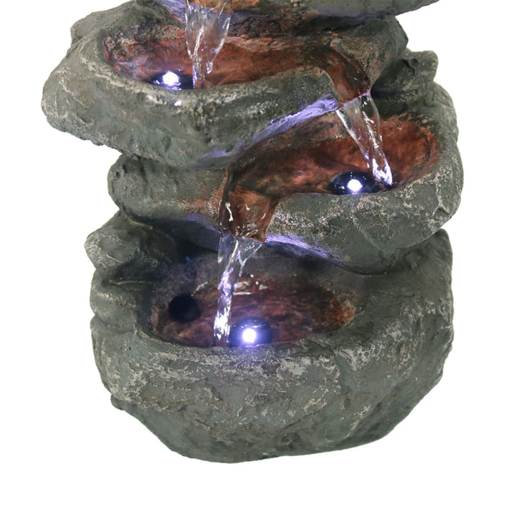 Sunnydaze Stacked Rocks Polyresin Indoor Water Fountain with LED - 10.5 in Image 7