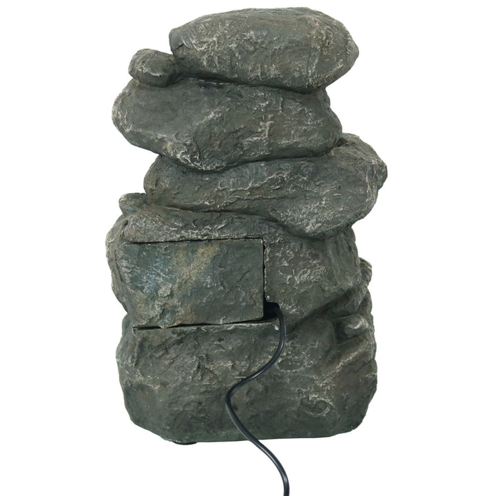 Sunnydaze Stacked Rocks Polyresin Indoor Water Fountain with LED - 10.5 in Image 8