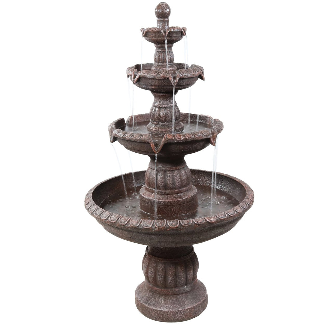 Sunnydaze Mediterranean Resin Outdoor 4-Tier Water Fountain Image 1