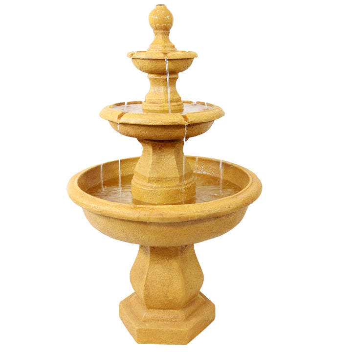 Sunnydaze Tropical Resin Outdoor 3-Tier Electric Water Fountain Image 1