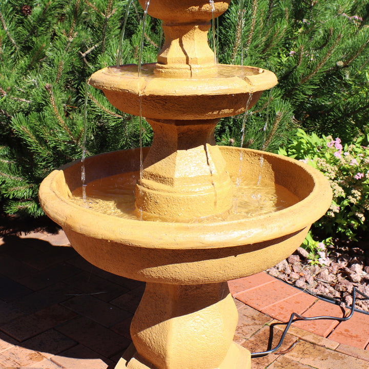 Sunnydaze Tropical Resin Outdoor 3-Tier Electric Water Fountain Image 6