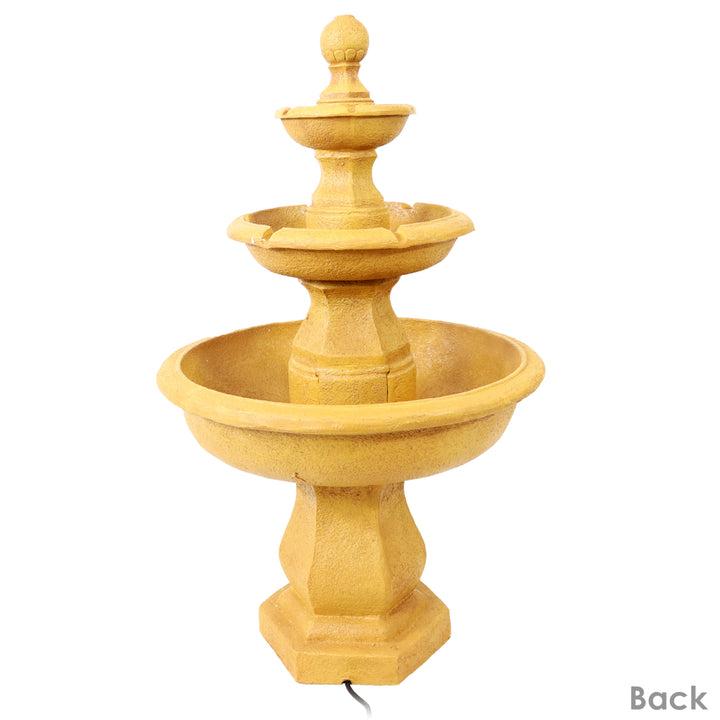 Sunnydaze Tropical Resin Outdoor 3-Tier Electric Water Fountain Image 7