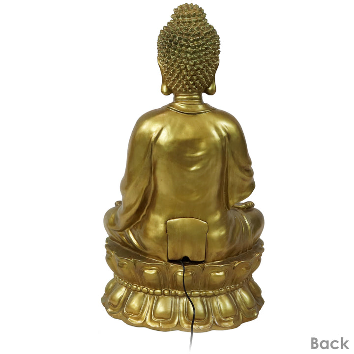 Sunnydaze Relaxed Buddha Outdoor Water Fountain with LED Lights - 36 in Image 6