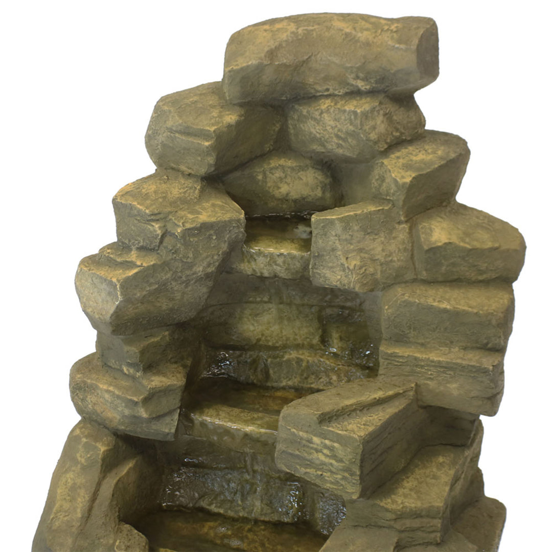 Sunnydaze Fiberglass Electric Outdoor Stone Waterfall Fountain - 37 in Image 10