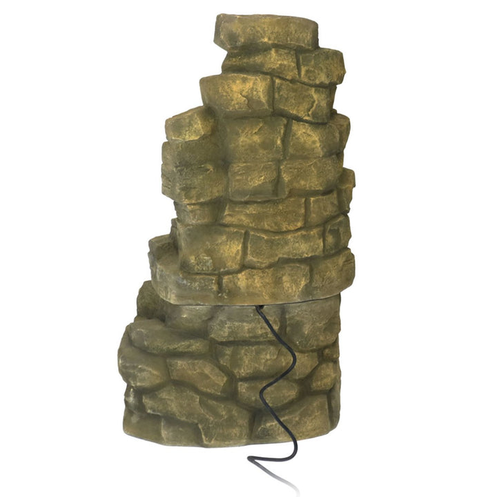 Sunnydaze Fiberglass Electric Outdoor Stone Waterfall Fountain - 37 in Image 9