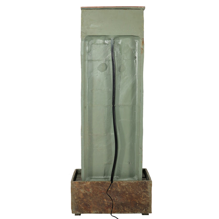 Sunnydaze Slate/Copper Clock Waterfall Fountain with LED Lights - 49 in Image 8