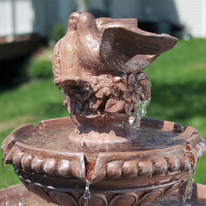 Sunnydaze Dove Pair Resin Outdoor 3-Tier Water Fountain Image 7