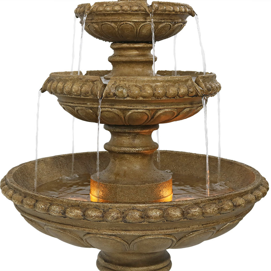 Sunnydaze Electric Eggshell Resin Outdoor 4-Tier Water Fountain Image 9