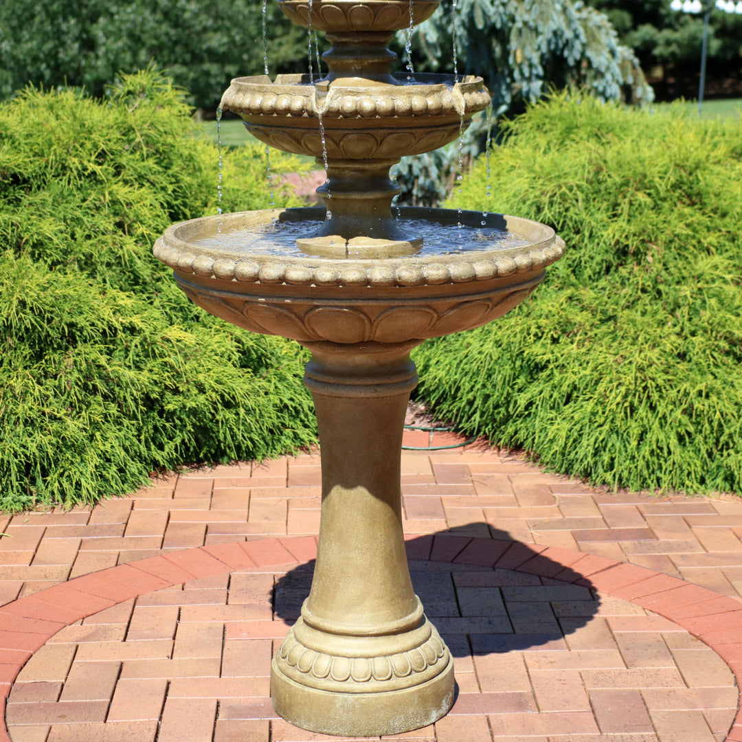 Sunnydaze Electric Eggshell Resin Outdoor 4-Tier Water Fountain Image 5