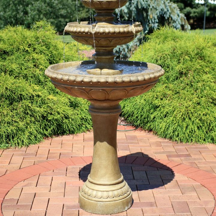 Sunnydaze Electric Eggshell Resin Outdoor 4-Tier Water Fountain Image 11