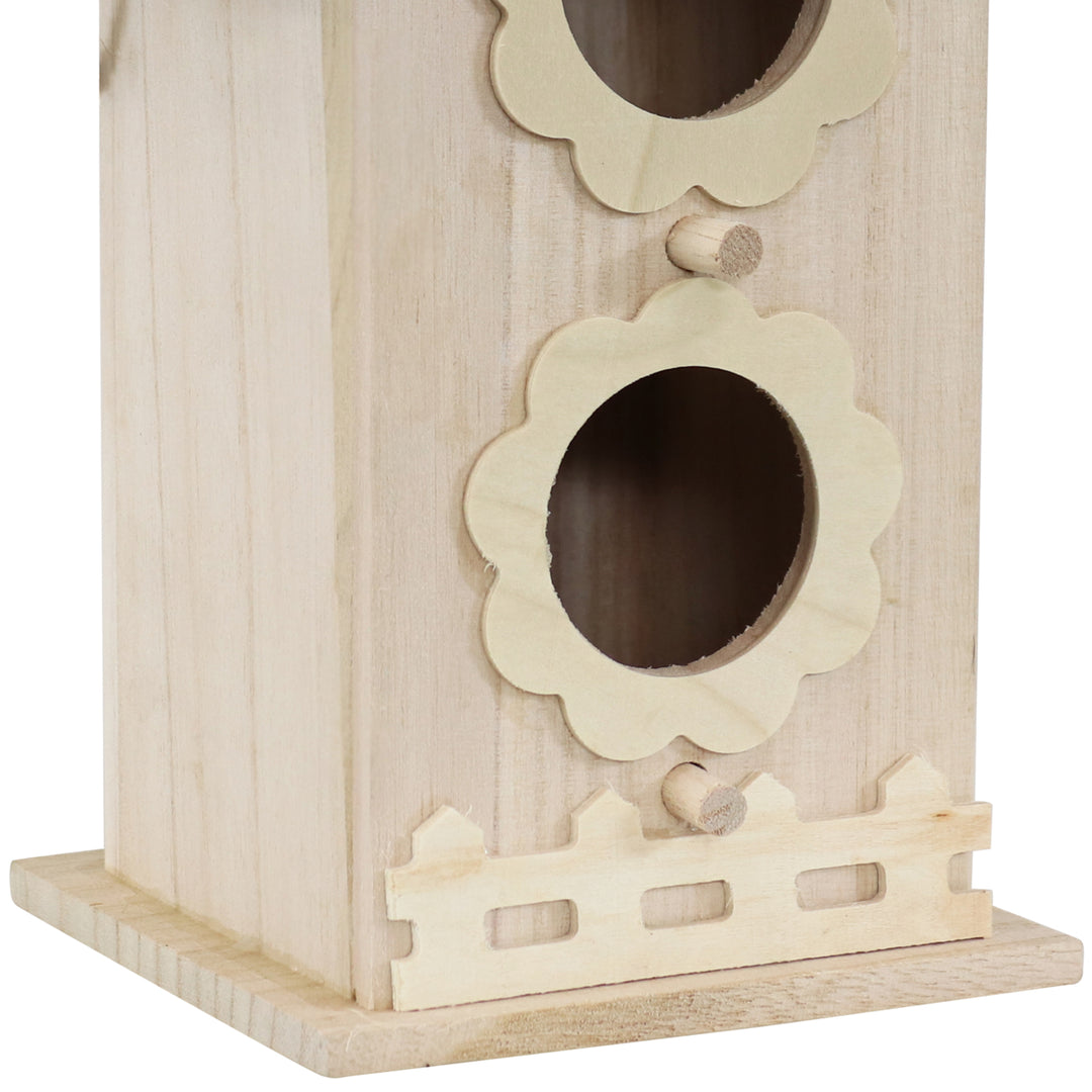 Sunnydaze 2-Level Wooden Bungalow Hanging Birdhouse - 7 in Image 8