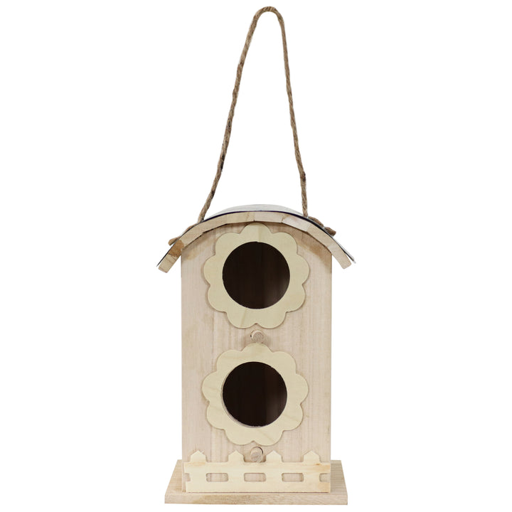 Sunnydaze 2-Level Wooden Bungalow Hanging Birdhouse - 7 in Image 6