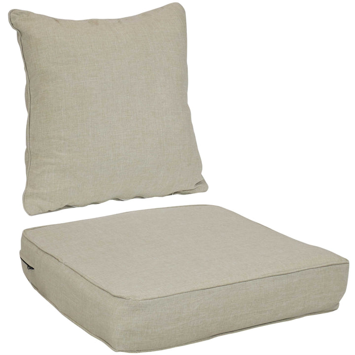 Sunnydaze Polyester Indoor and Outdoor Back and Seat Cushions - Beige Image 1