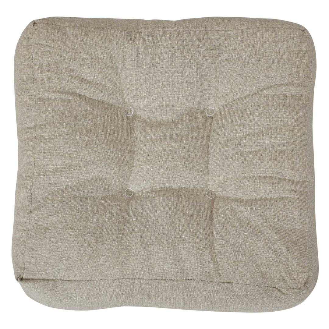 Sunnydaze Outdoor Square Olefin Tufted Seat Cushions - Beige - Set of 2 Image 8