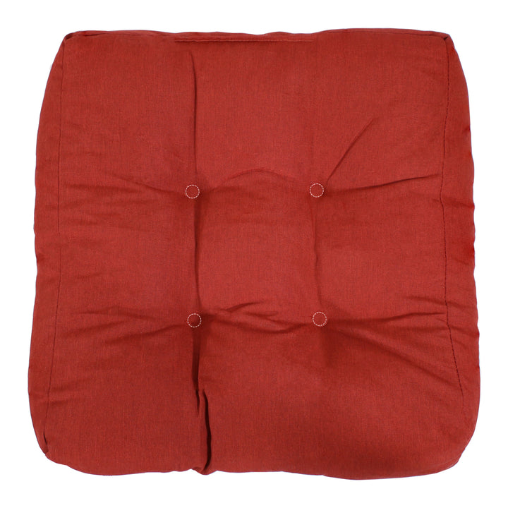 Sunnydaze Outdoor Square Olefin Tufted Seat Cushions - Brick Red - Set of 2 Image 6