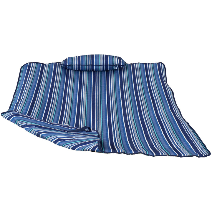 Sunnydaze Outdoor Polyester Hammock Pad and Pillow Set - Breakwater Stripe Image 1