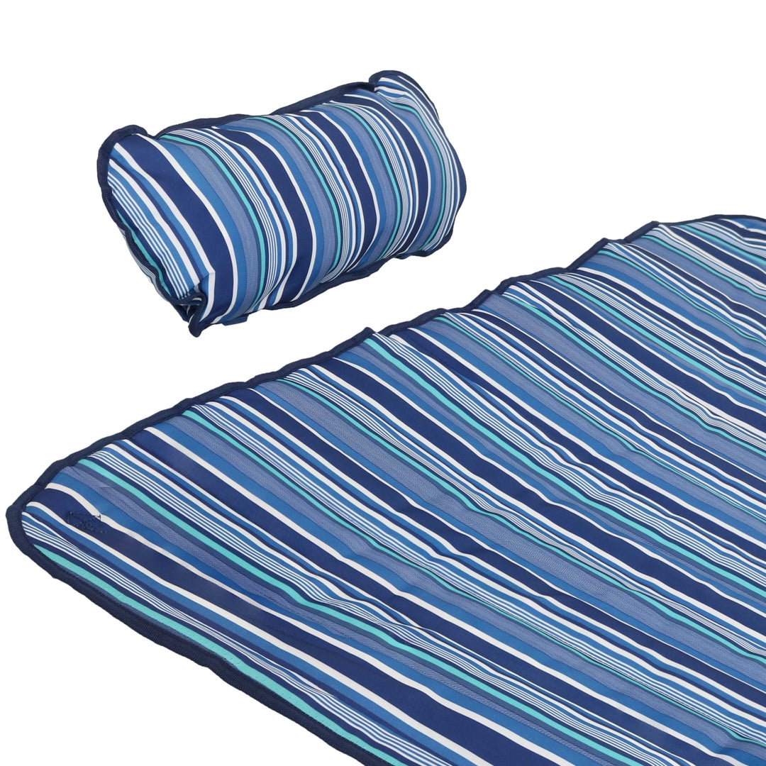 Sunnydaze Outdoor Polyester Hammock Pad and Pillow Set - Breakwater Stripe Image 5