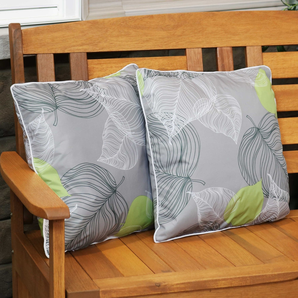 2 Pack Indoor Outdoor Tufted Seat Cushions Patio Backyard Lush Foliage 16x16 Image 2