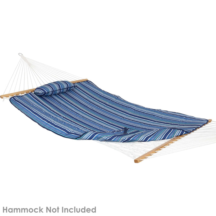 Sunnydaze Outdoor Polyester Hammock Pad and Pillow Set - Breakwater Stripe Image 9