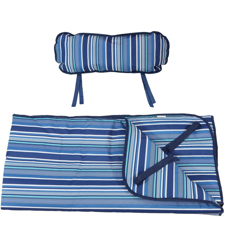 Sunnydaze Outdoor Polyester Hammock Pad and Pillow Set - Breakwater Stripe Image 10